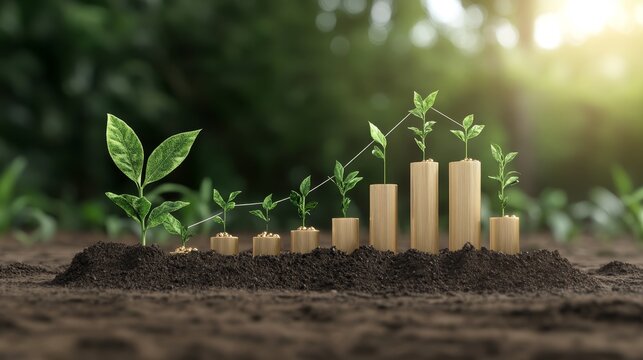 Growth potential with gold assets financial confidence scene stable growth indicators secure wealth investment, photorealistic