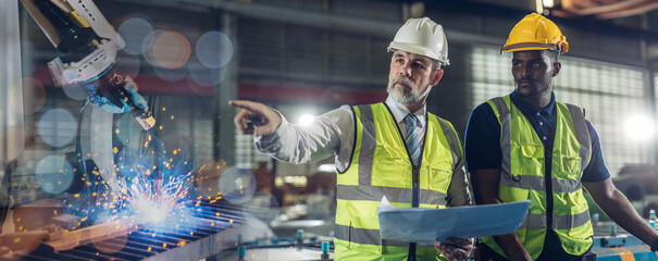 Foreman or worker work at factory site check up machine or products in site.