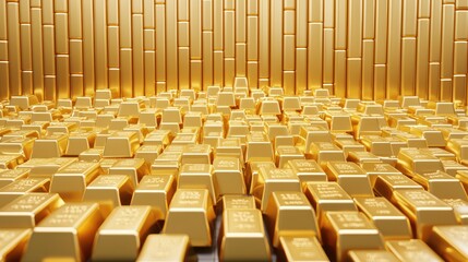 Fototapeta premium Wealth Management Concept with Financial Graph on High Luminosity Digital Screen and Gold Vault in 3D Style