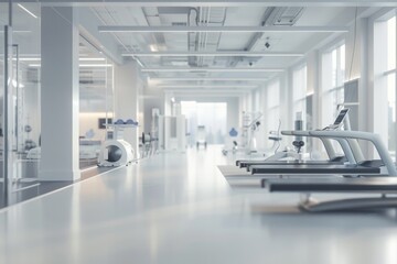 Fototapeta premium Ultra modern rehabilitation center with tech assisted tools