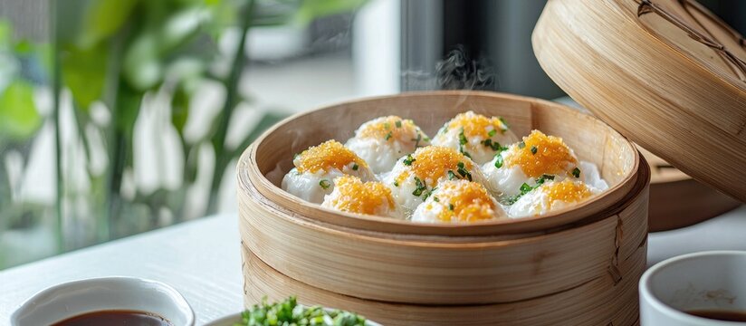 Bapao Salted Egg Processed By Bamboo Steamer