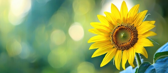 Obraz premium Bright Yellow Sunflower Helianthus Annuus Blooms In The Garden