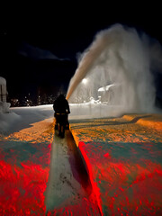 Plowing snow