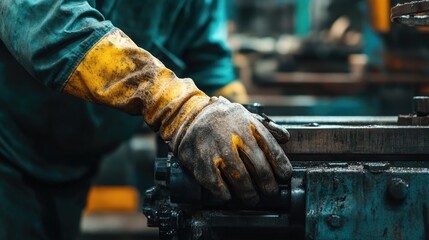 Worker with a hand injury sustained while operating a machine