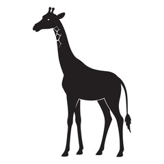 Obraz premium Giraffe silhouette vector illustration art