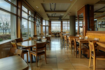 Fototapeta premium Interior of a modern empty cafe