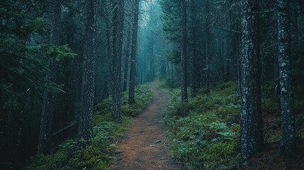 Fototapeta premium Hidden Trails In Between Trees