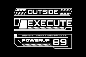 Futuristic streetwear ui racing and speed element technology vector template design © saecreativo