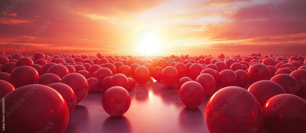 Poster background red balloons
