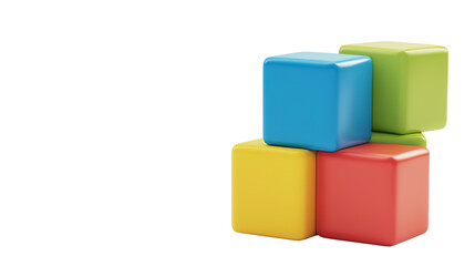 Obraz premium Soft Blocks baby toy isolated on transparent background, PNG 