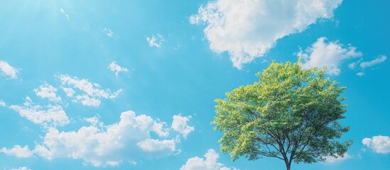 Obraz premium A Nature Of Tree And Blue Sky Background