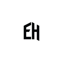 Obraz premium EH monogram logo design letter text name symbol monochrome logotype alphabet character simple logo