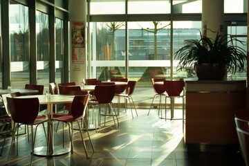 Fototapeta premium Interior of a modern empty cafe