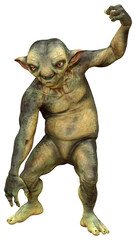 Fototapeta premium 3D Rendering Green Alien on White