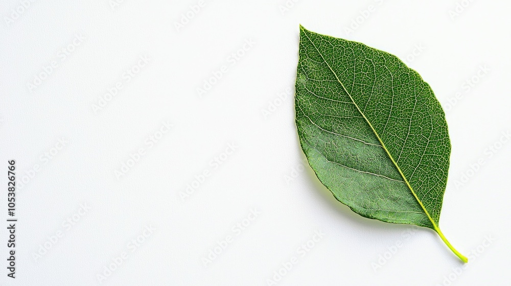 Poster leaf on a white background concept of nature grass on white background home and garden