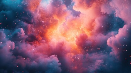 Fototapeta premium Abstract colorful clouds with glowing lights.