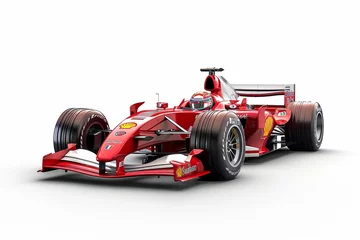  Professional F1 Car Racer isolated in motion on white © dony