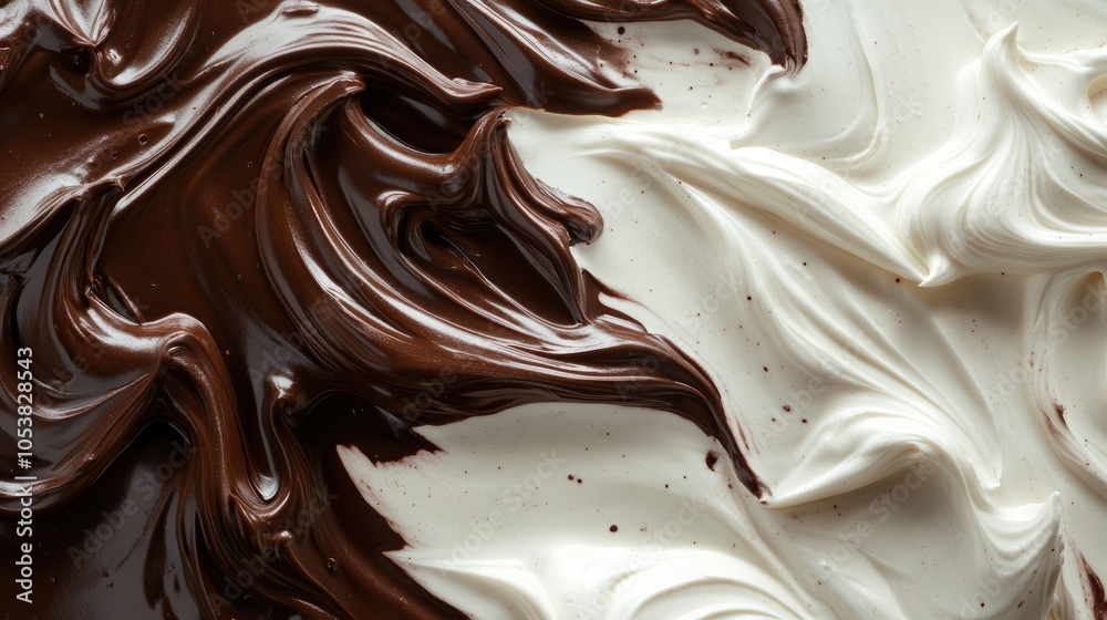 Poster chocolate and white cream texture creating an elegant sweet backdrop