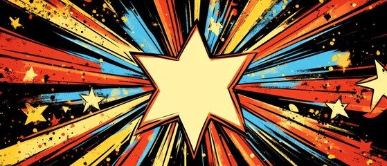 Fototapeta premium A colorful explosion with a white star in the center