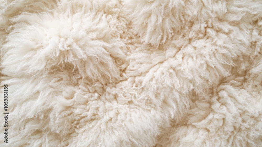 Aufkleber close up of fluffy sheep wool featuring an extended pile ideal for banners or designs with ample cop