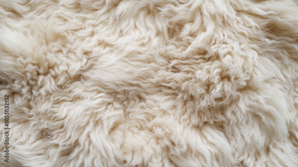 Poster close up of fluffy sheep wool featuring an extended pile ideal for banners or designs with ample cop