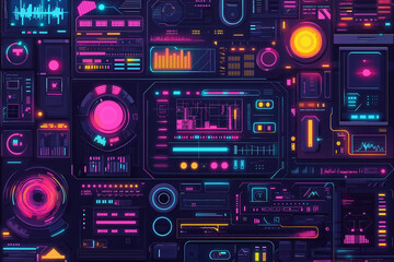 Fototapeta premium Neon Disruption in UI Design