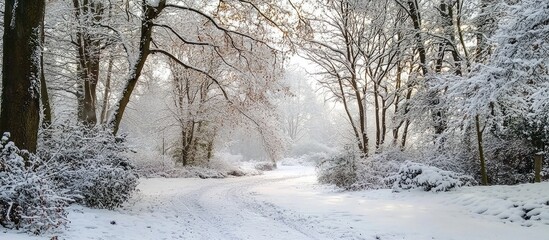 Beautiful Winter Landscape With Fresh Snow And Trees