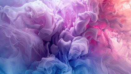 Obraz premium Abstract Swirling Purple, Blue, and Pink Ink
