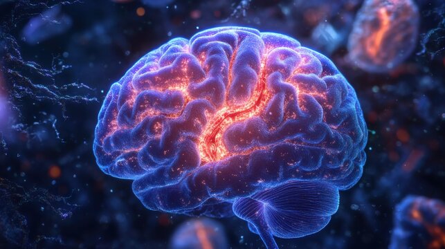 3D Illustration of human brain nerve tracts based on magnetic resonance imaging (MRI) data.