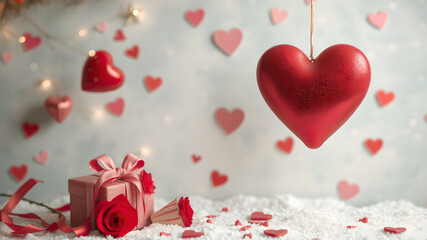 Obraz premium background with hearts for Valentine's Day