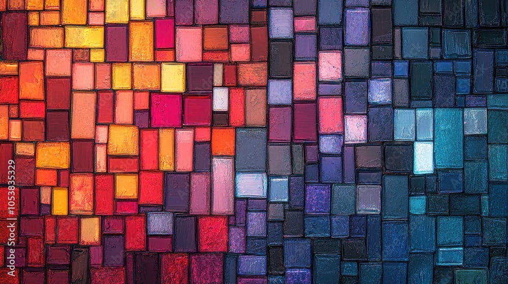 Aufkleber A mosaic composed of various tiles or pixels showcasing different shades creating a geometric abstract backdrop