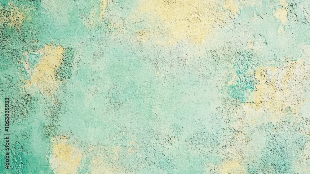 Poster Soft pastel greenish yellow textured concrete background with low contrast A vibrant wall texture offers ample space for text overlay and mockups ideal for various design applications