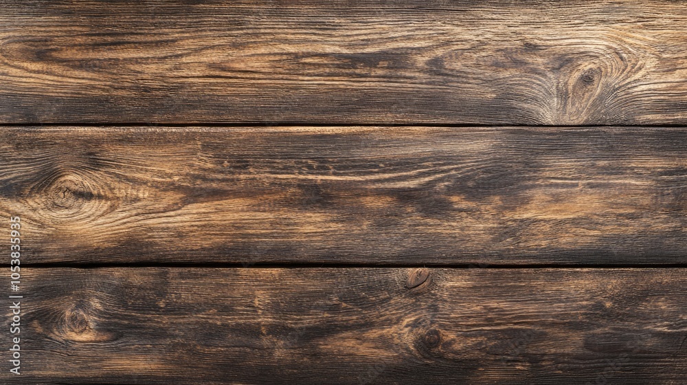 Poster aged brown rustic wooden texture background in a panoramic format
