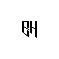 Obraz premium EH monogram logo design letter text name symbol monochrome logotype alphabet character simple logo