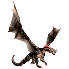 Fototapeta premium 3D Rendering Fairy Tale Dragon on White