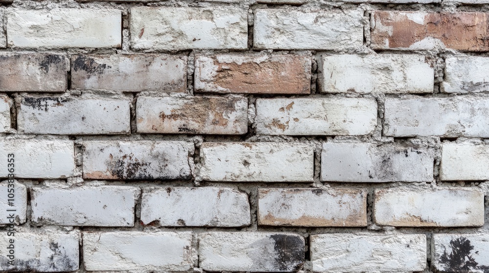 Aufkleber rustic brick wall texture in shades of white and gray for banner use