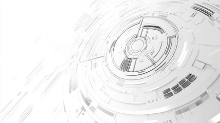 Abstract white technology background with futuristic hi-tech data elements