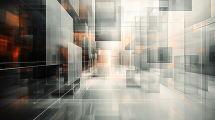 Naklejka premium An abstract digital art piece that appears to be made up of multiple interconnected squares and rectangles. The squares are of different sizes and shapes, and they are arranged in a grid-like pattern.