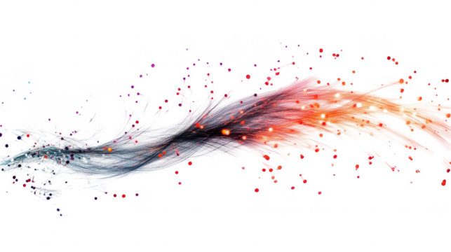 Radiant Fireworks Trails for Festive Celebration, New Year Theme, PNG File, Transparent Background