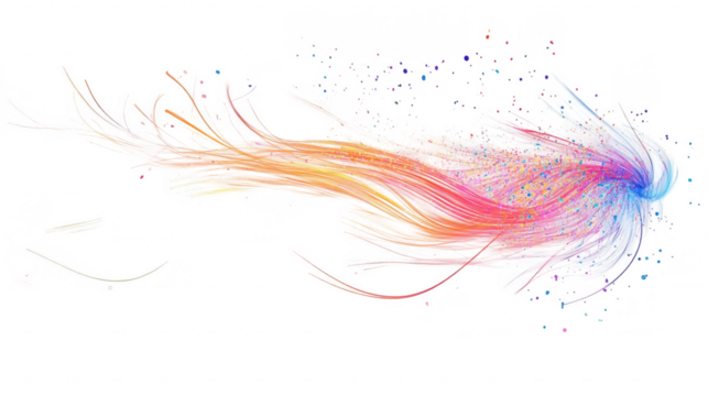 Radiant Fireworks Trails for Festive Celebration, New Year Theme, PNG File, Transparent Background