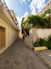 Street in Ano Viannos village in Crete, Grece