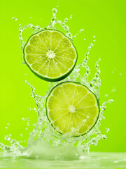 Fresh Lemon Splash Close-Up Stock Image