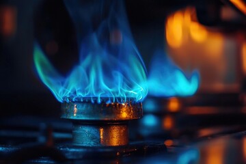 Intense Blue Flames from an Industrial Burner
