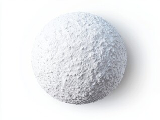 Textured white sphere on an isolated white background.