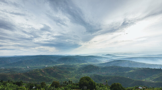 Mist over the mountains in Rwanda