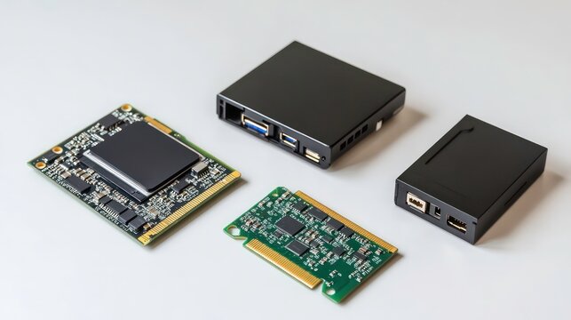 A collection of electronic components and enclosures for computing devices.