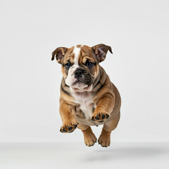 Obraz premium English Bulldog Puppy Dog, Cute Playful Pet, Isolated on White Background 