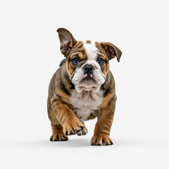 Fototapeta premium English Bulldog Puppy Dog, Cute Playful Pet, Isolated on White Background 