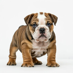 Obraz premium English Bulldog Puppy Dog, Cute Playful Pet, Isolated on White Background 