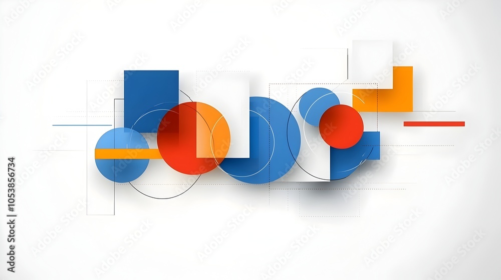 Poster Sleek and Dynamic Geometric Abstract Design with Layered Vibrant Circles Perfect for Modern Business or Tech Presentation